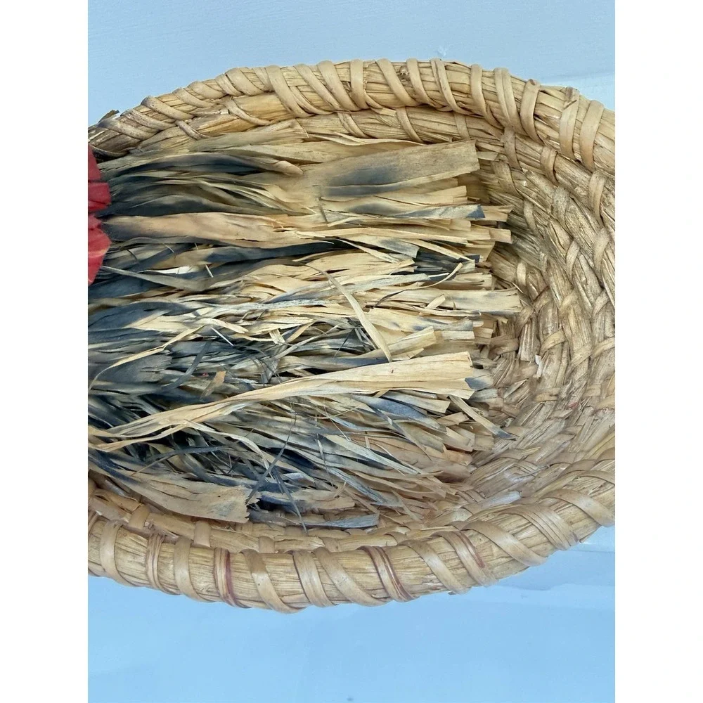 Vintage Rare Egg Holder Italian Hand Woven Collection Basket Made In Italy